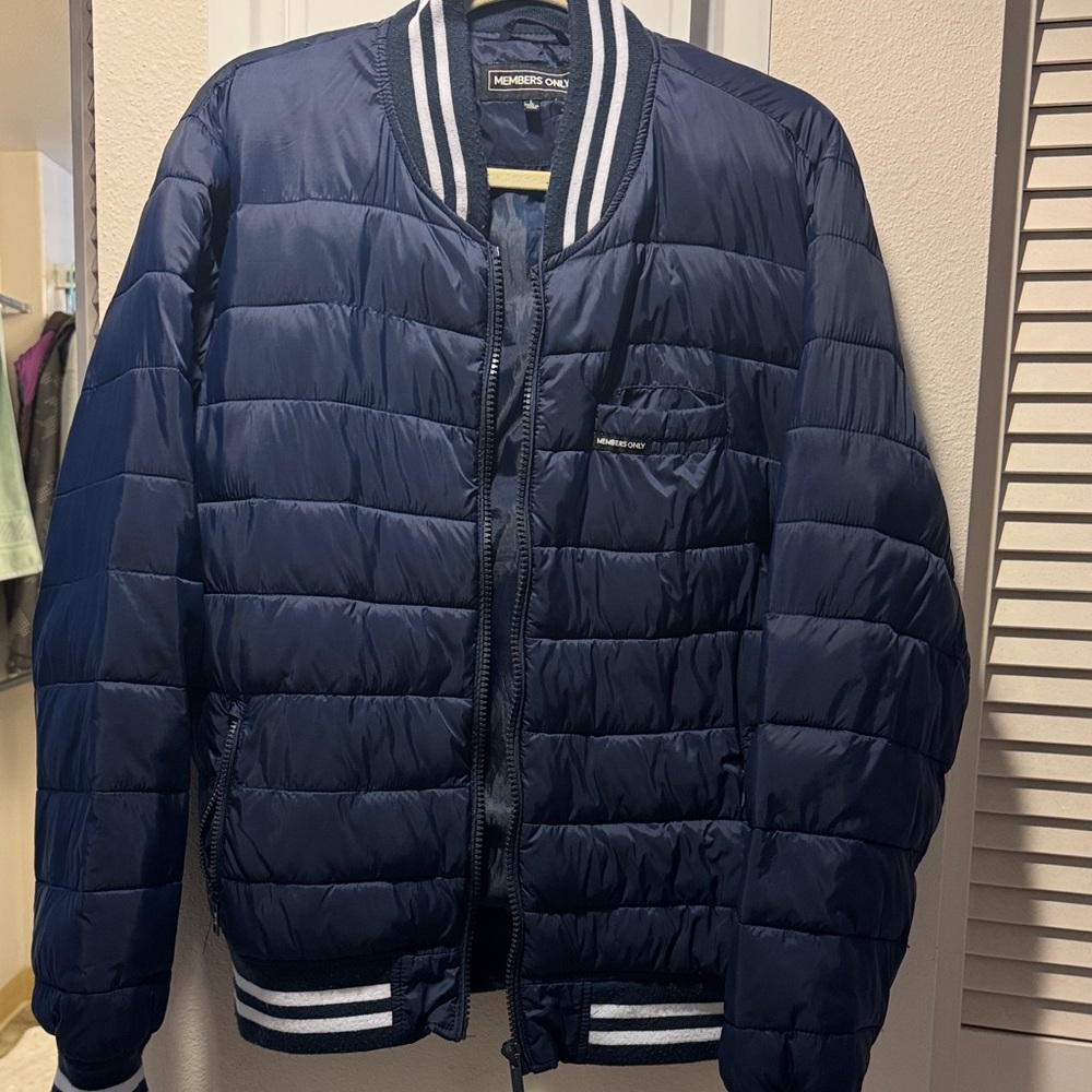 Members Only Dark Blue Puffer Jacket